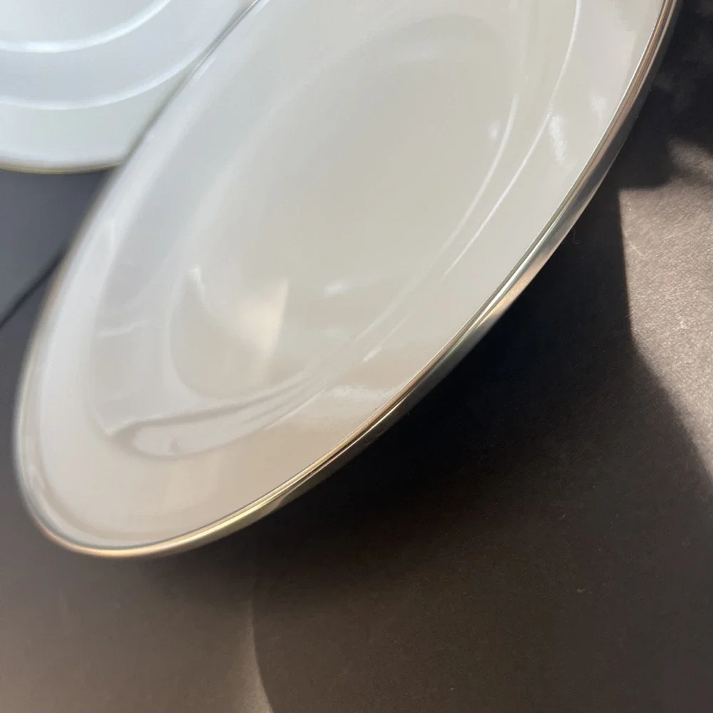 Discontinued Pottery Barn Enamelware Plates White 10